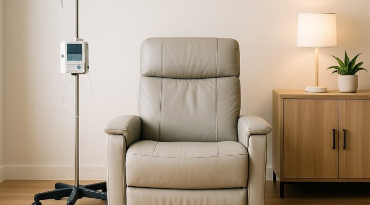 A modern, private treatment room used for ketamine therapy in Charlotte NC